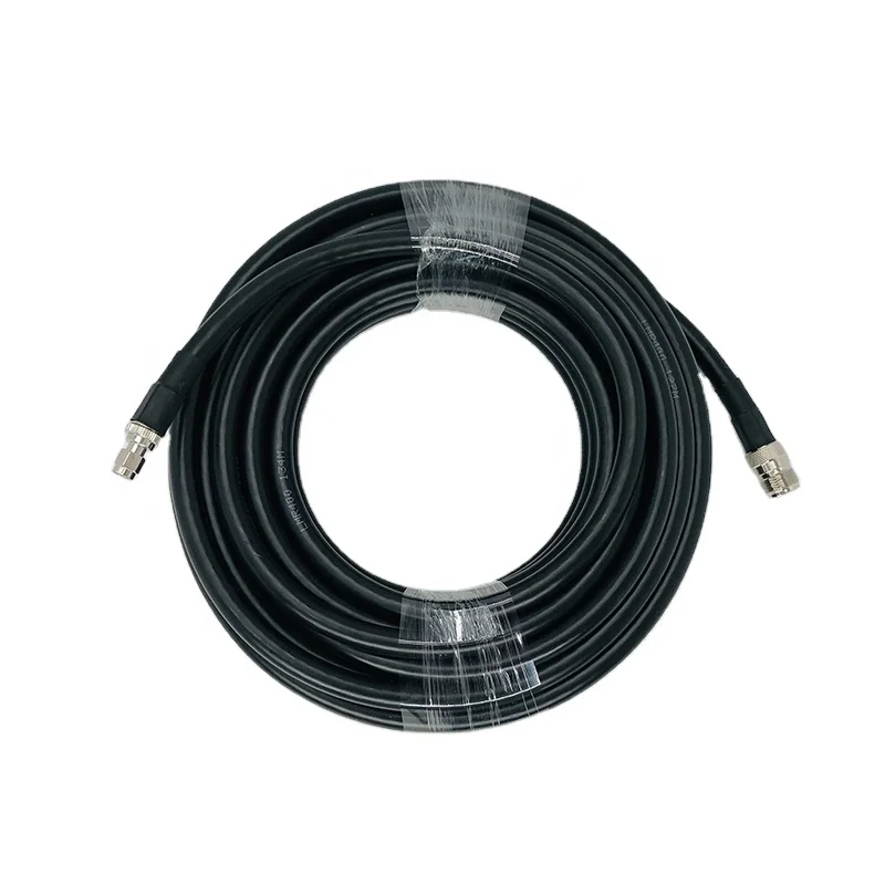 LMR400-Coaxial-Cable-Assembly-50ohm-N-Female-SMA-Male-15M-Copper-Clad-Aluminum-Inner-Conductor-VSWR-Communication