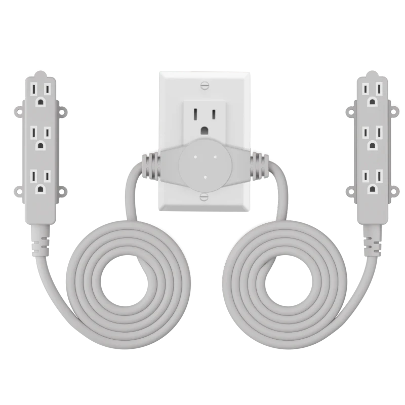 Linsheng-3-Prong-Household-Power-Extension-Cords-10FT-1-to-2-Power-Adapter-Cable