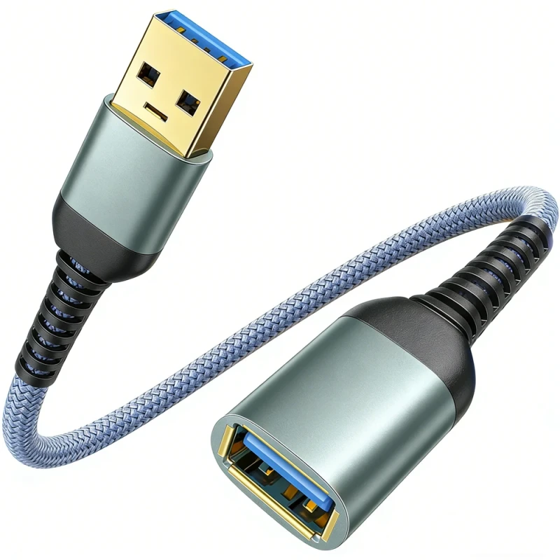 Long-USB-Extension-Cable-Factory-Custom-3.0-3.2-5Gbps-1m-2m-3m-Nylon-Braided-USB-Male-to-Female-Extension-Cable