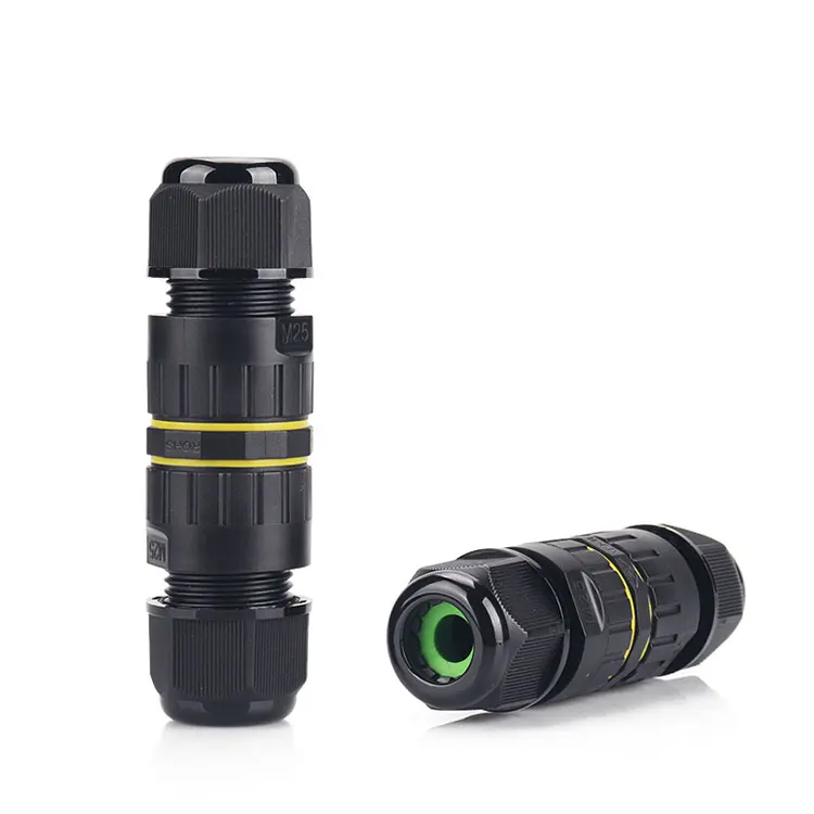 M25-2-Ways-Nylon-IP68-Waterproof-400V-40A-CE-Certified-Outdoor-Underwater-Swimming-Pool-Cable-Connectors