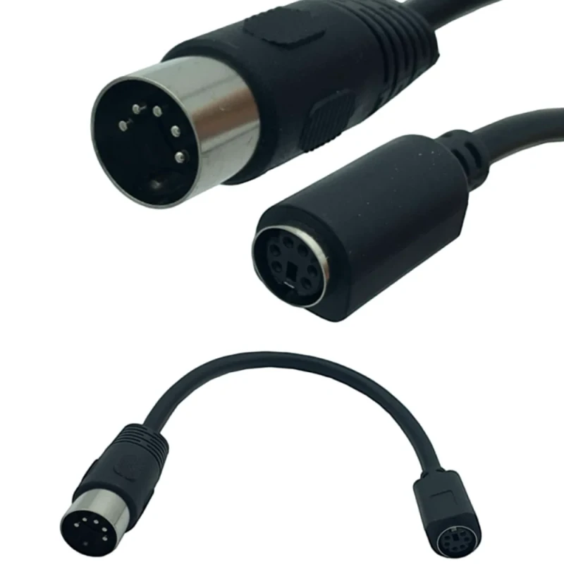 Manufacturer-Custom-Mini-DIN-5Pin-Male-to-6Pin-Female-S-Video-Power-Cable