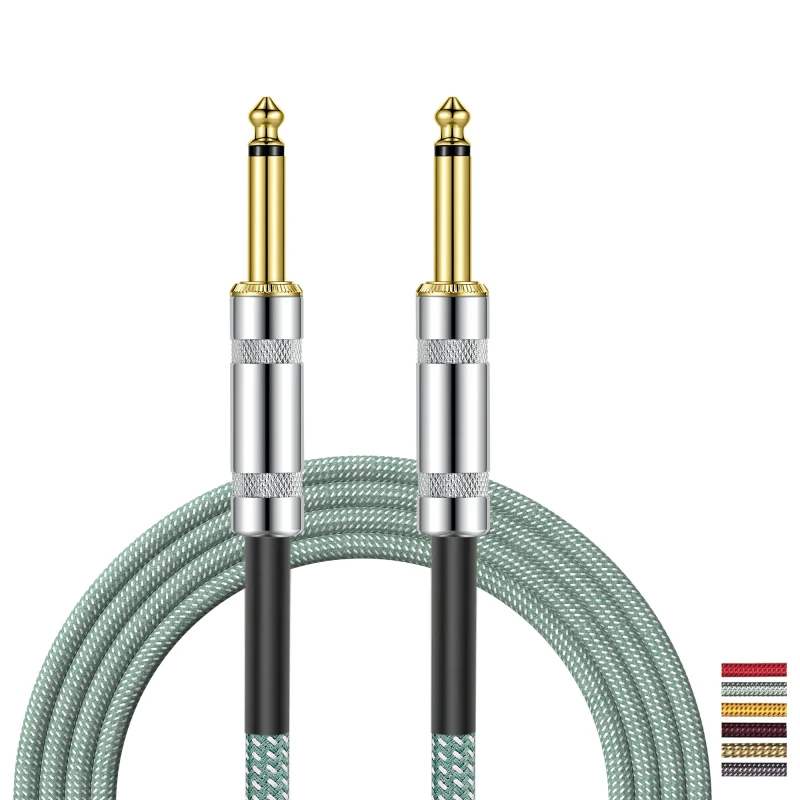Manufacturer-Customized-1M-3M-5M-10M-Length-Flexible-Audio-Speaker-Guitar-Cables-DC-6.35mm-Male-to-Male-Aux-Guitar-Cable