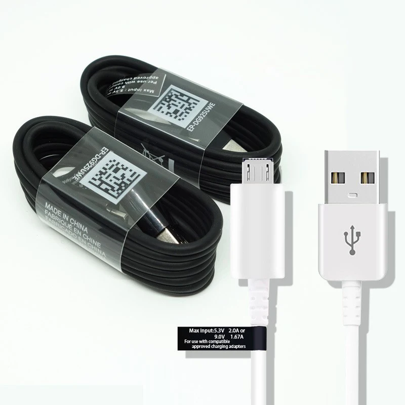 Micro-USB-Data-Cable-1M-Charging-Cable-2.1A-Fast-Charging-Data-Cable-Black-White-for-Samsung-S8-S6-S7-Note4-S4-S3