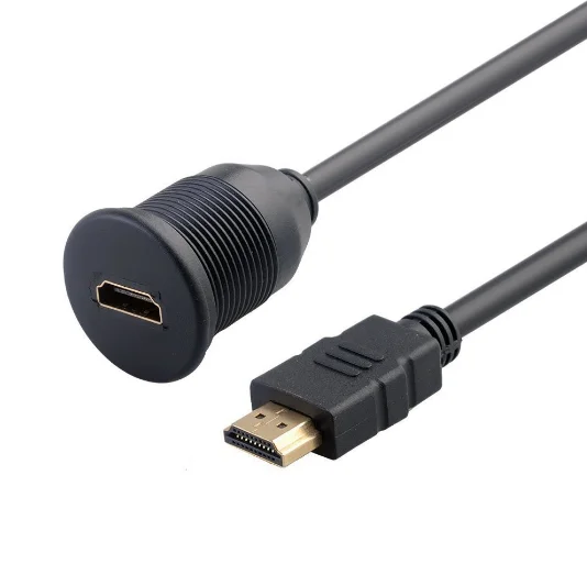 Molded-Plastic-Male-to-Male-Black-4K-HDMI-to-HDMI-Cable-0.5m