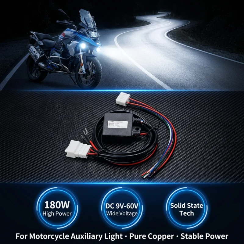 Motorcycle-180W-DC-9V-60V-Solid-State-Lamp-Wiring-Harness-Pure-Copper-Conductor-PVC-PBT-Jacket-Special-Cable-for-Light
