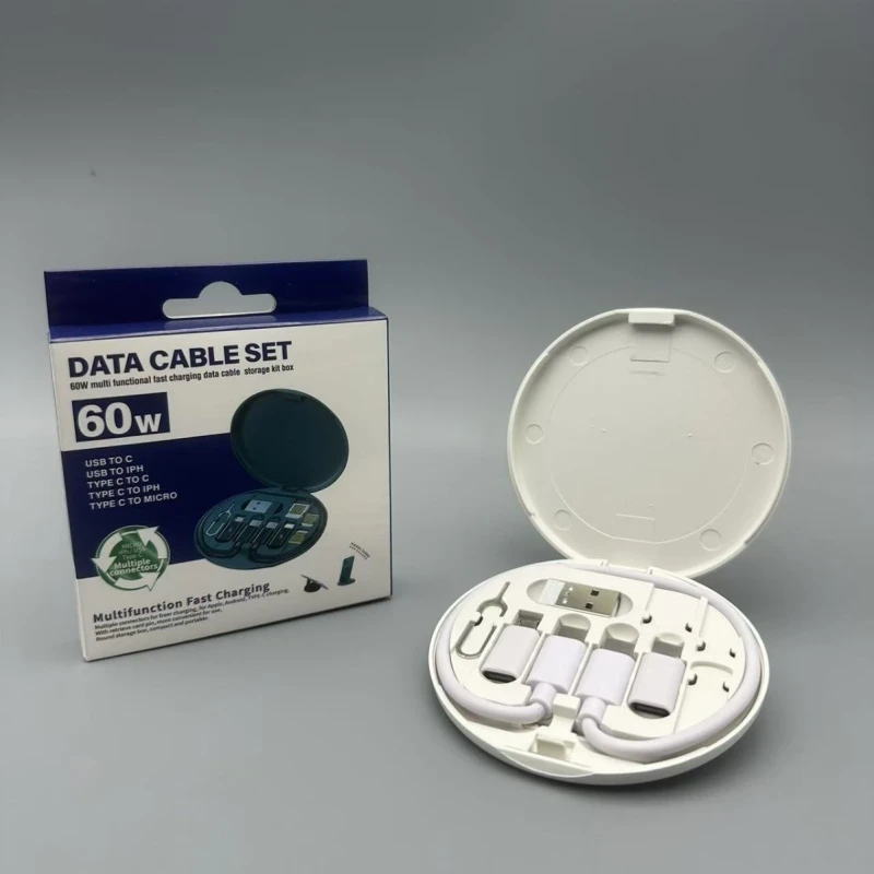 Multifunction-6-in-1-USB-Adapter-Kit-60W-Multi-Charging-Cable-Case-Custom-logo-Phone-Holder-Tray-Data-Cable-Set-Storage-Box