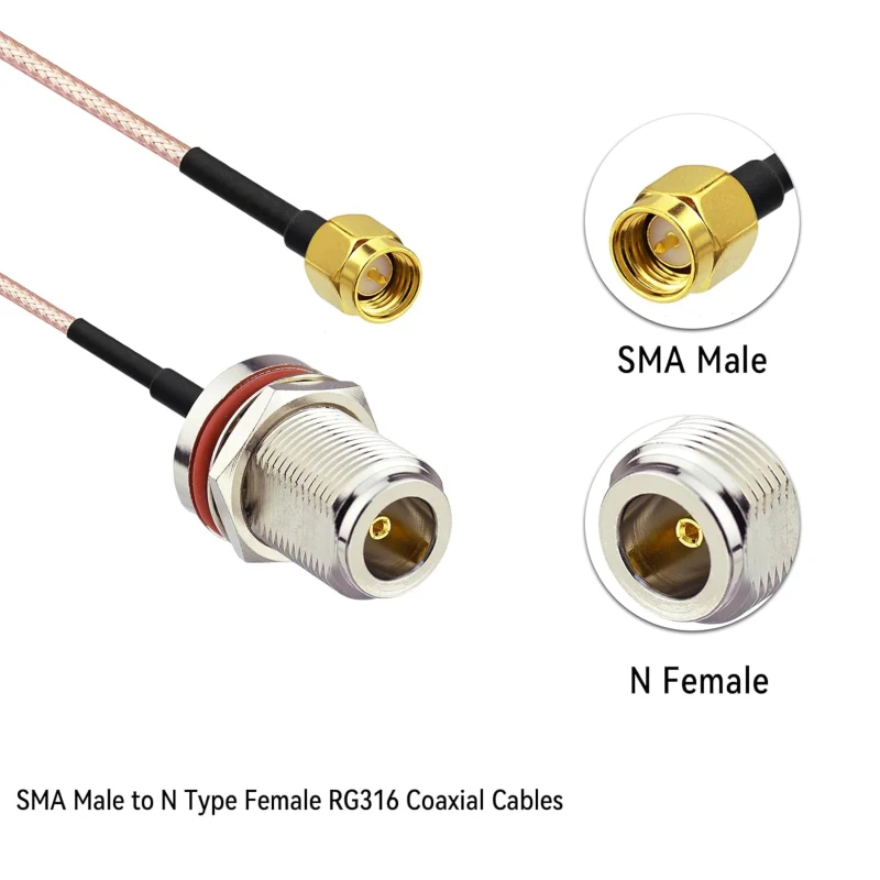 N-Female-Bulkhead-to-SMA-Male-50ohm-RG316-RF-Coaxial-Cable-Low-Loss-Jumper-Extension-Cable