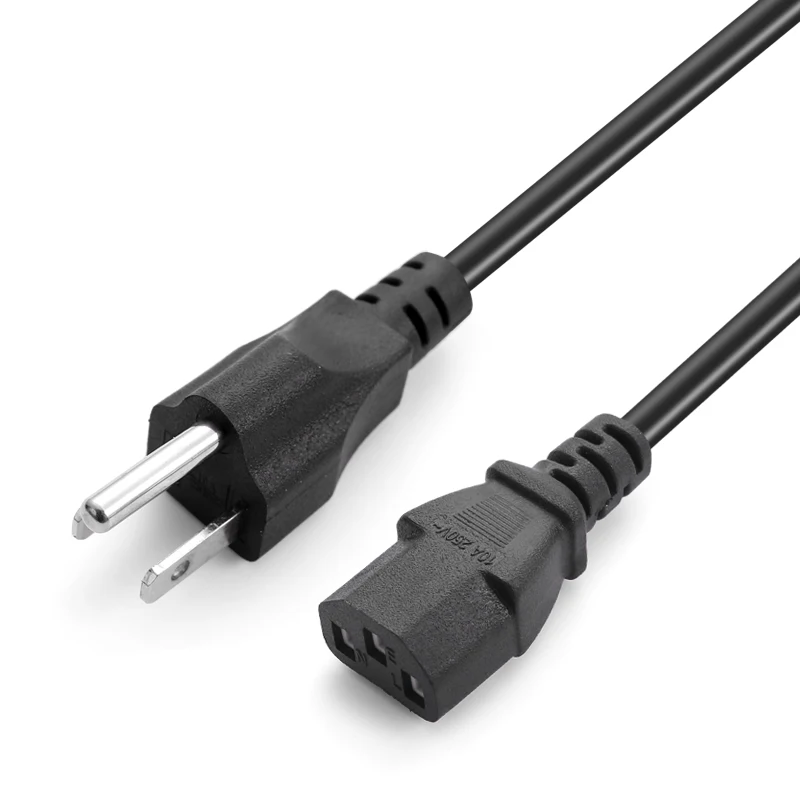 North-American-Style-3-Prong-Cord-18-AWG-3-Wire-US-Power-Cord-3C-Prong-American-IEC-C13-Power-Supply-Lead-Extension-Cable-1.5M-1