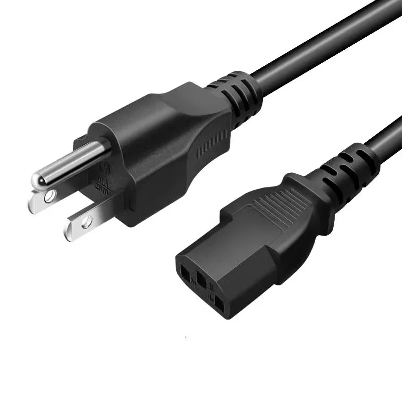 North-American-Style-3-Prong-Cord-18-Awg-3-Wire-US-Power-Cord-3C-Prong-American-IEC-C13-Power-Supply-Lead-Extension-Cable-1.5M