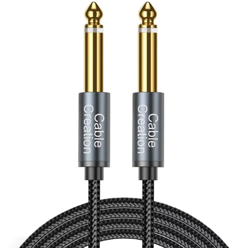 Nylon-Braid-6.35mm-TS-Straight-Male-1-4-Instrument-Electric-Guitar-Professional-Audio-Radio-Cable