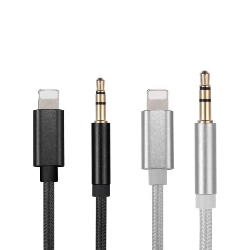 Nylon-Braided-3.5mm-Audio-Adapter-iPhone-12-12-Male-Cable-Car-Converter-24K-Gold-Plated-Jack-3.3FT-1M-Length-CE-RoHS