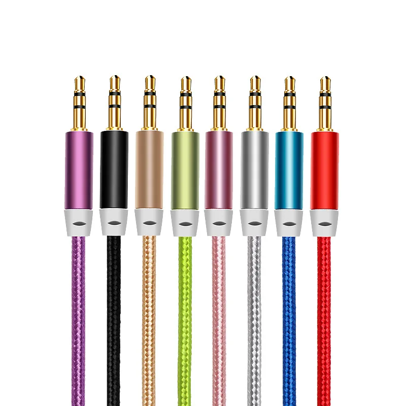 Nylon-Coaxial-Jack-3.5mm-Audio-Cable-3.5-Male-to-Male-Stereo-for-Car-Cellphone-Headset-Speaker-Microphone