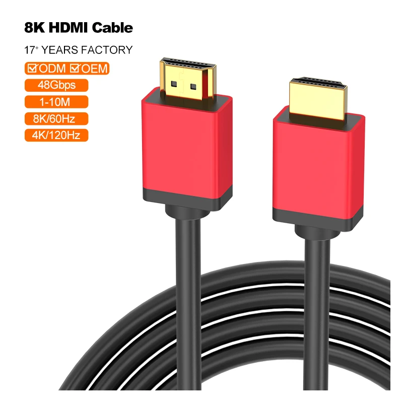 ODM-OEM-Factory-Direct-Sale-Durable-HDMI-Cable-8k-60Hz-2.1-Copper-Wire-HDCP2.3-EARC-Supported-Home-Entertainment-Cable-48Gbps