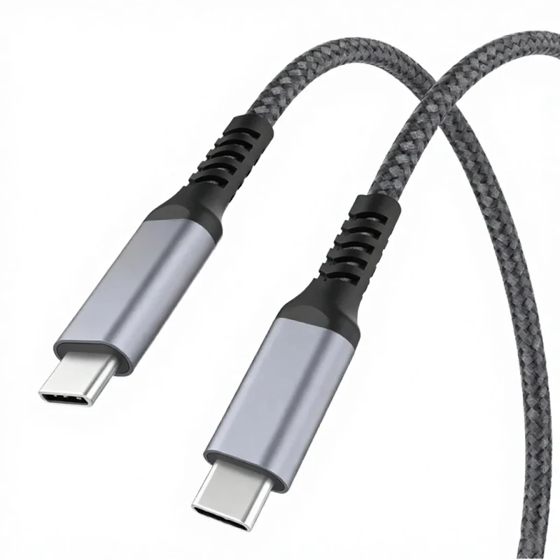 OEM-Type-C-to-USB-C-2.0-480Mbps-240W-5A-Fast-Charging-1m-Nylon-Braided-Metal-Case-Nickel-Plated-Cable
