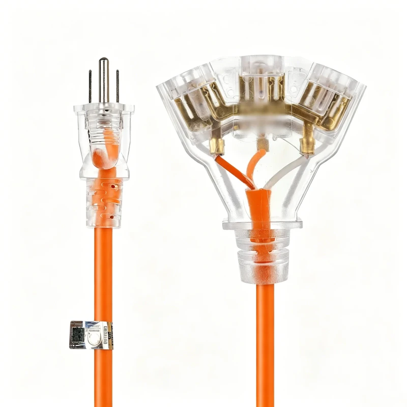 Orange-3-Prong-Outdoor-Extension-Cable-Heavy-Duty-SJTW-12AWG-Power-Supply-Cord-3-Way-Lighted-Multi-Plug-for-Gardening