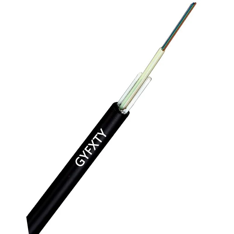 Outdoor-Stranded-Loose-Tube-GYFTY-GYFXTY-4-12-Core-SM-MM-Fiber-HDPE-Jacket-FRP-Strength-Member-Drop-Wire-Communication-Cable