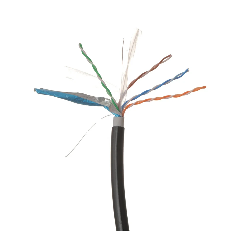 Outdoor-Use-UV-Waterproof-1000ft-FTP-Solid-CCA-CCA-23-24-Awg-305M-Cat6-Communication-Cable-Black-ISO9001-CE-Certified