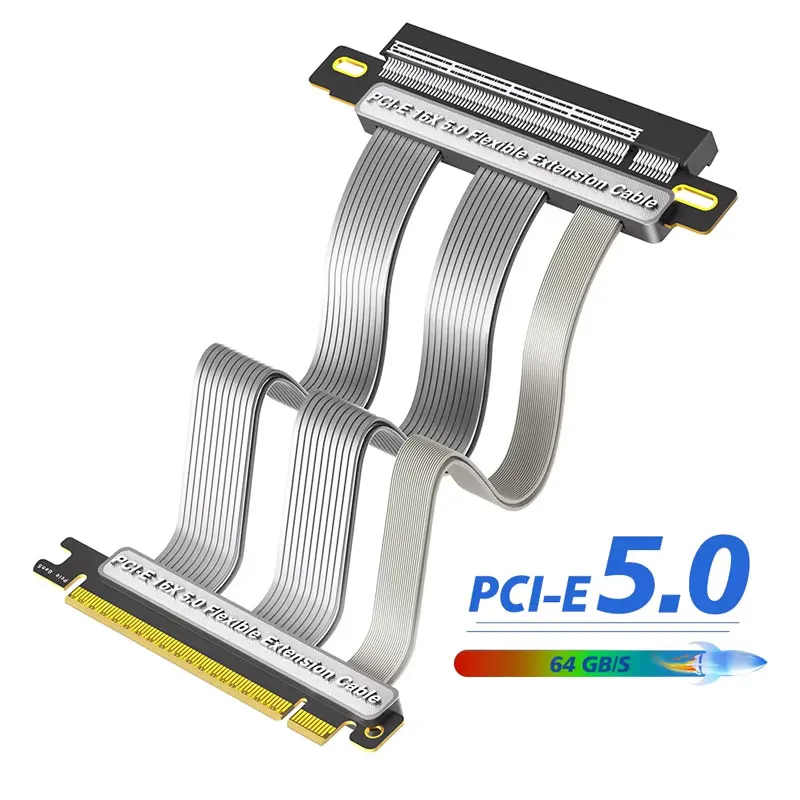 PCI-E-16X-5.0-Flexible-Extension-Cable-20CM-Pci-Adapter-Pcie-5.0-Riser-Cable-PCIE-5.0-90-180-Degree-GPU-Extension-Card