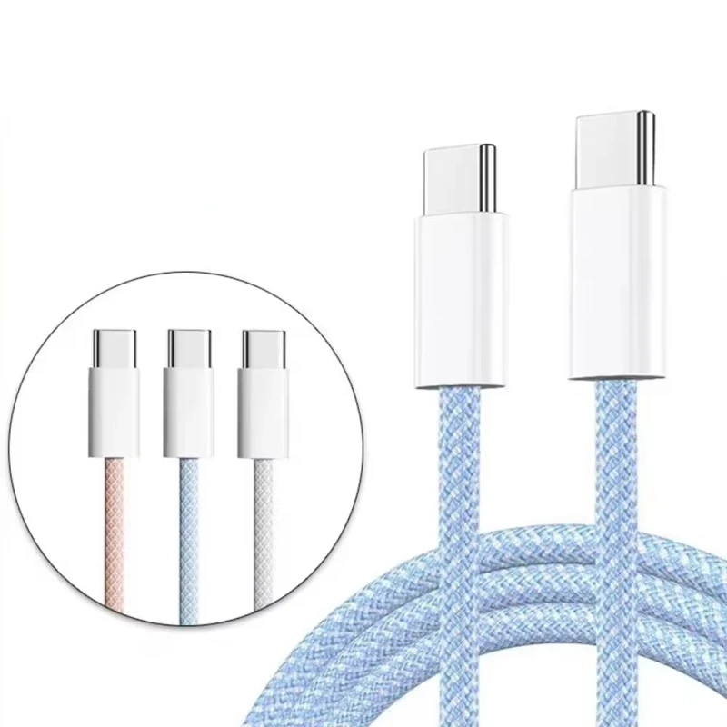 PD-20W-USB-C-to-USB-C-Cable-Nylon-Braided-Fast-Charging-Data-Cord-Compatible-with-Phone-15-Plus-Pro-Max-Type-C-Devices-1m