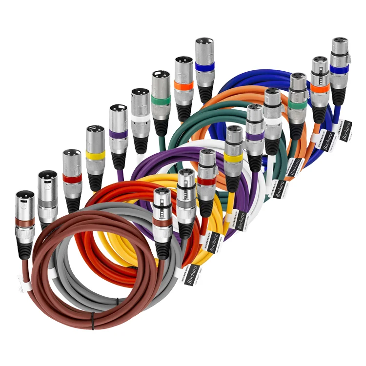 PVC-Jacketed-OFC-Audio-Video-Cable-3Pin-Male-Female-XLR-Shielded-Braid-Microphone-Mixer-Amplifier-in-1m-2m-3m-5m-Lengths