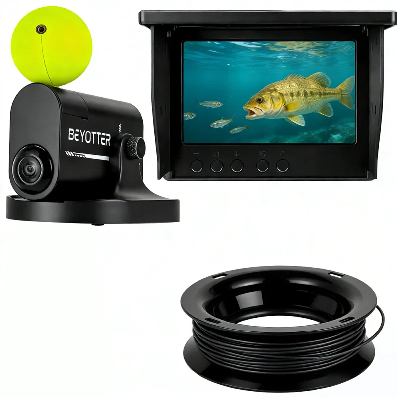 Portable-Underwater-Fish-Finder-Display-LCD-LED-Retractable-Float-0.6-30m-Detection-Range-200kHz-Cable-Sonar