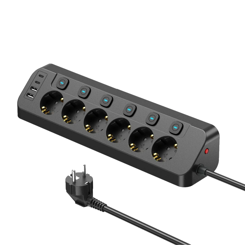 Power-Extension-Cord-for-Outlets-Featuring-a-USB-Port-and-Individual-Switch-Desktop-Corner-Plug-with-USB-and-EU-Connection