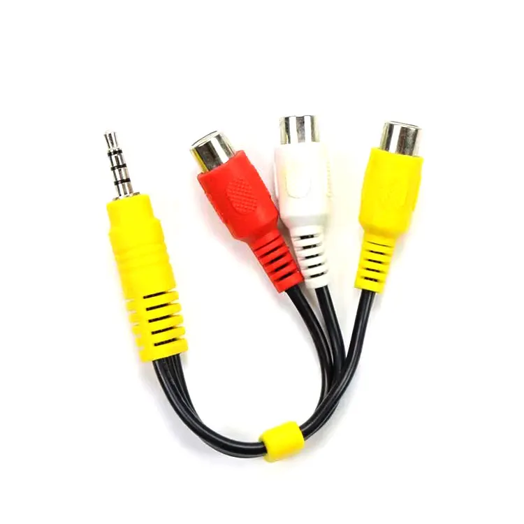 Professional-Audio-Video-AV-Component-Cable-3.5mm-Stereo-Male-to-3RCA-Female-Jack-Adapter-Cable