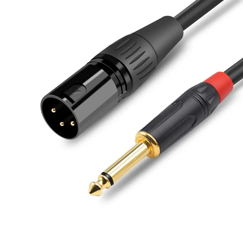 Professional-Audio-Video-Cable-Gold-Plated-1-4-6.5mm-TS-to-XLR-Male-for-Live-Streaming
