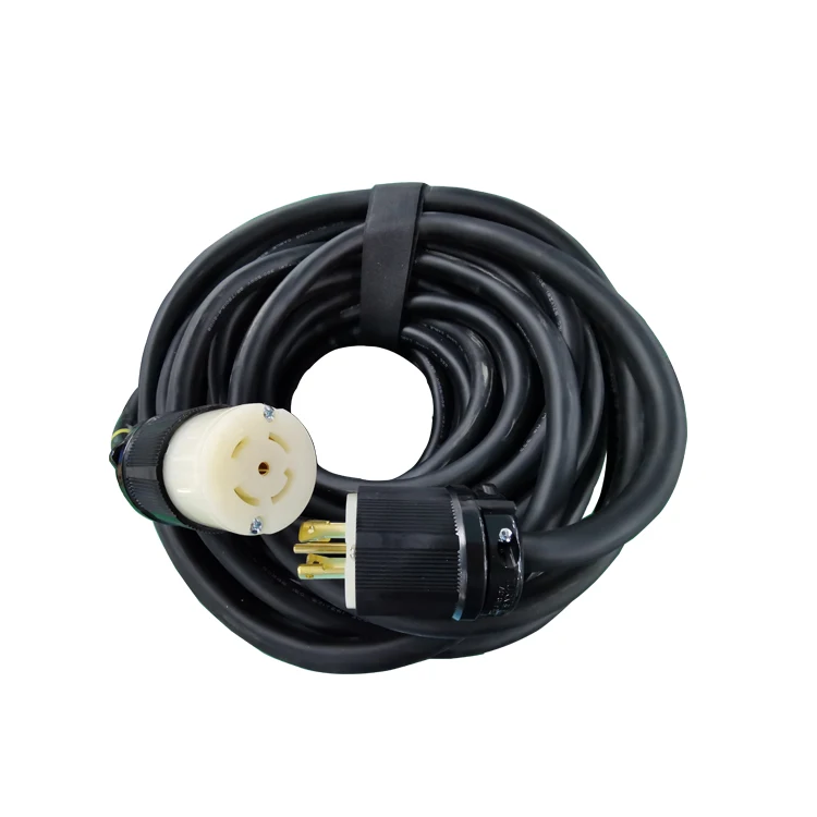 Professionally-Manufactured-Industrial-Grade-220V-30-Amp-Black-Power-Extension-Cord-for-Plugs-and-Outlets
