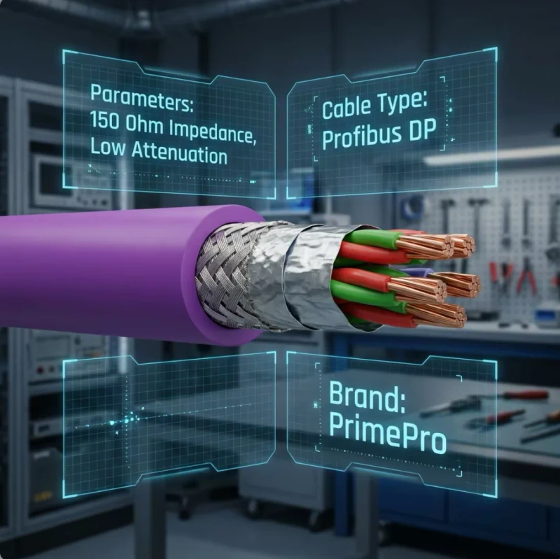 Profibus-DP-Cable-12Mbps-Shielded-RS485-Industrial-Automation-Purple-Jacket-Compatible-Bus-Cable-Rank-62