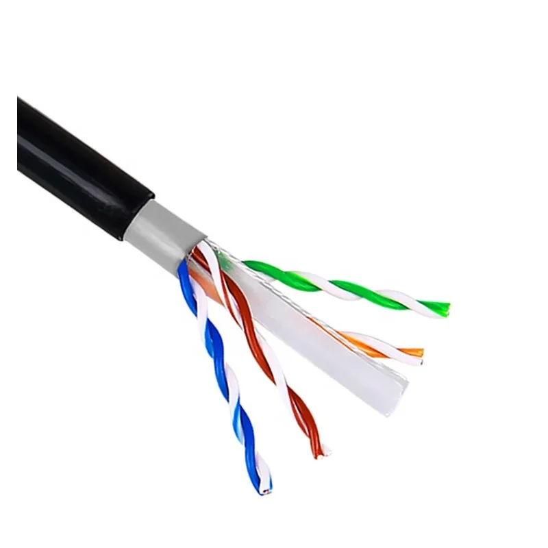 Pure-Copper-PVCPE-Double-Sheath-0.56mm-23awg-Cat6-Outdoor-Cable-100m-Ftp-Utp-Price-for-Communication-Cables