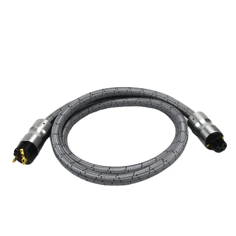 QINCROWN-Model-2-US-AC-Power-Cord-EU-Plug-Industrial-Audio-CD-Amplifier-Power-Cable-HiFi-Copper-Conductor-PTFE-Insulation-High