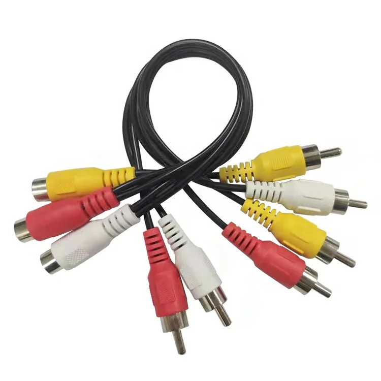 RCA-Cable-0.25m-Audio-Video-Extension-Cable-Nickel-Plated-6RCA-Male-to-3RCA-Female-Cable-for-Set-Box-DVD