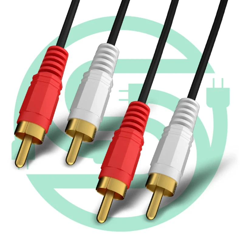 RCA-Cable-24k-Gold-Left-and-Right-Audio-Stereo-2RCA-to-2RCA-Audio-Video-AV-Cable