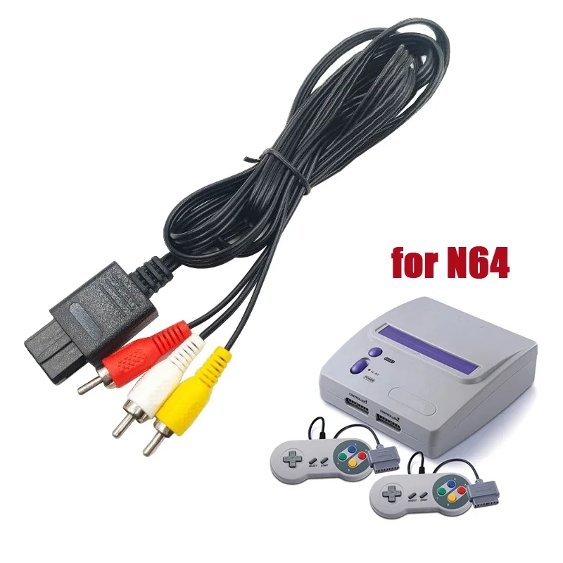 RCA-Cable-for-N64-Super-Famicom-SFC-SNESG-Game-Controller-AV-Line-Converter-for-GameCube-N64-Audio-Video-Extend-Cord