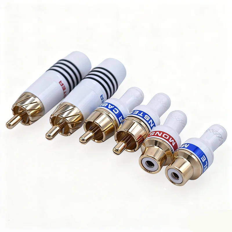 RCA-Gold-Plated-Copper-RCA-Connector-Male-Female-Audio-Signal-Cable-DIY-Connector