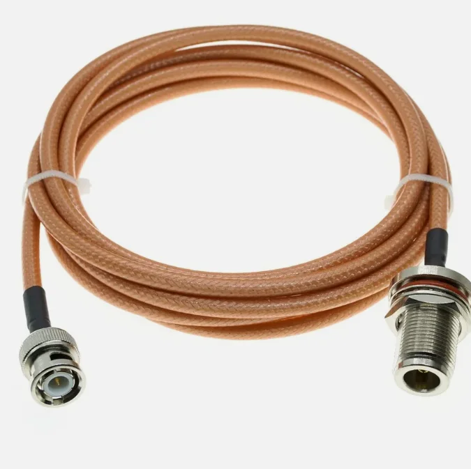 RG142-Coaxial-Cable-BNC-Male-to-N-Female-Bulkhead-RF-Pigtail-Jumper-Double-Shield-1m-5m-100m-Copper
