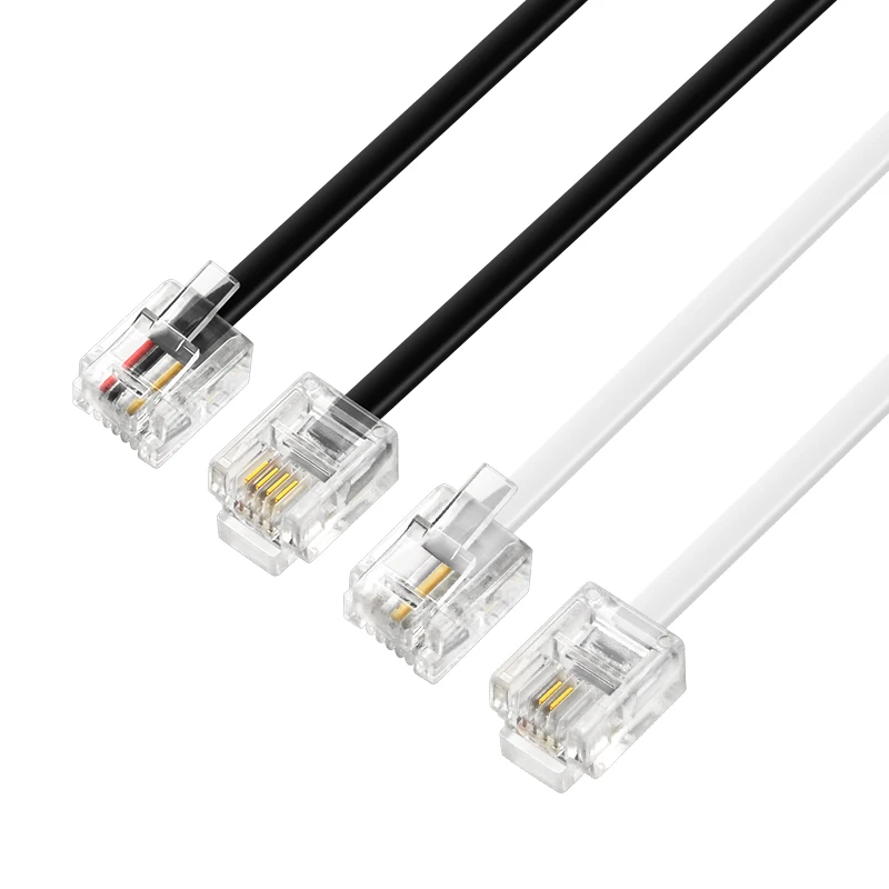 RJ11-PVC-Jacket-Telephone-Landline-Cable-6P4C-10M