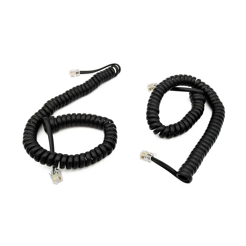 Retractile-coil-handset-cord-with-RJ10-or-4P4C-Plugs-in-two-end-length-360mm-14-inch-Four-core-telephone-line-finished-product