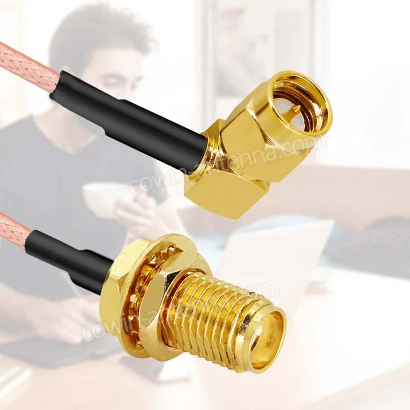 Right-Angle-SMA-Adapter-Communication-Cable-SMA-Male-to-SMA-Female-RF-Cable-RG316-12-Inch-1ft-30cm