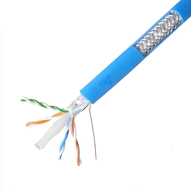 SFTP-Shielded-Cat-6-Network-Cable-0.56mm-CCA-Indoor-Twisted-Pair-Cable-PVC-Jacket-4-Pairs-Lan-Wire