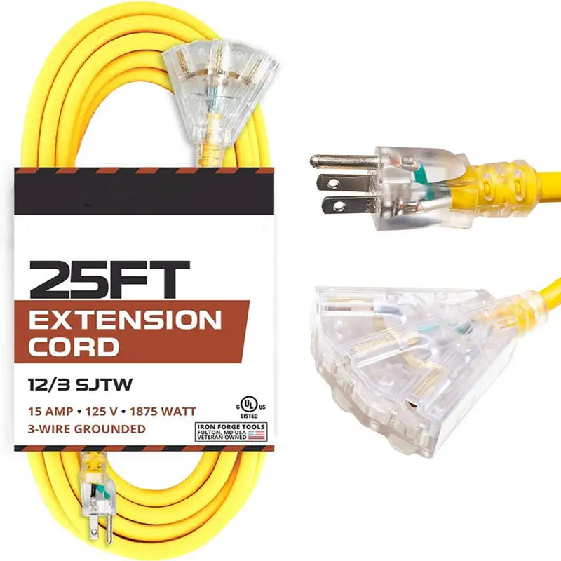 SJTW-Industrial-NEMA-Plug-14-12AWG-15A-125V-PVC-Extension-Cord-25FT-ETL-Certified-100-Copper-Conductor-Indoor-Outdoor-Use