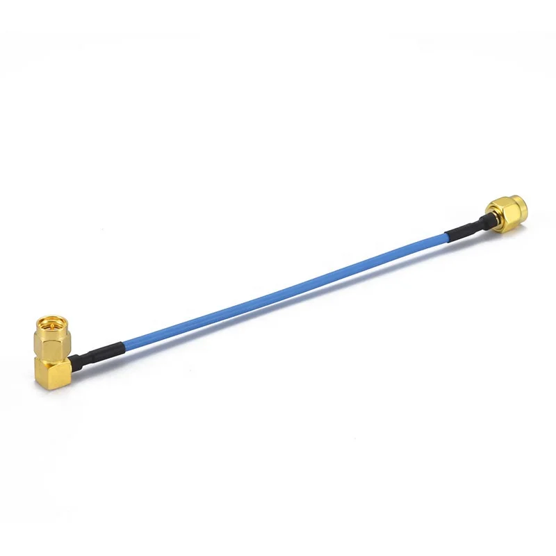 SMA-Male-to-SMA-Right-Angle-Male-Cable-Assembly-with-086-Coaxial-Cable-Blue-FEP-Jacket