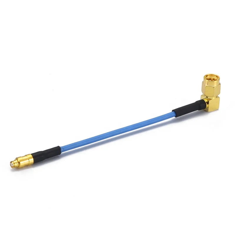 SMA-Right-Angle-Male-to-SMP-Female-Cable-Assembly-with-086-Coaxial-Cable-Blue-FEP-Jacket