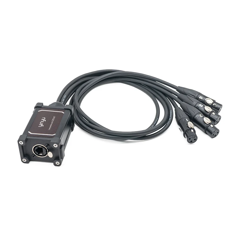 SNA115-Yinyu-DDP-RTS-Aluminum-RJ45-to-4-XLR-Female-Adapter-Network-Breakout-for-Professional-LED-Stage-Lighting-Systems