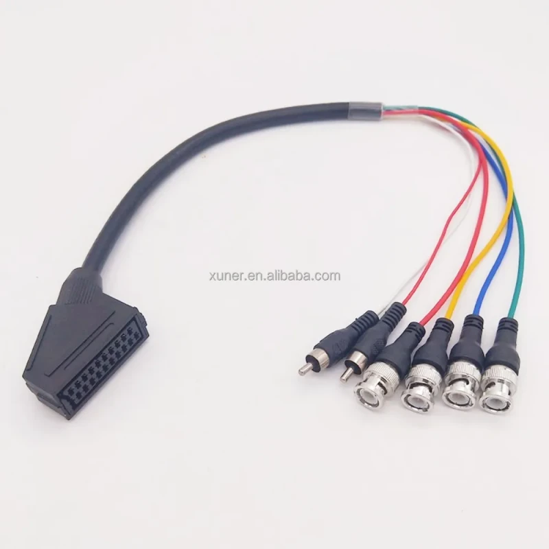 Scart-Female-to-4-BNC-2-RCA-Audio-Video-Cable-Composite-AV-Cable