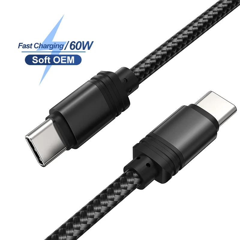 Schitec-1m-3.3ft-USB-C-Cable-60W-Black-USB-Cable-Sync-Data-Charging-Cable-for-All-Mobile-Devices