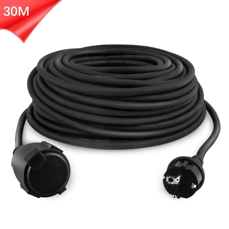 Schuko-Extension-Cable-Rubber-Cable-Outdoor-H07RN-F-3G-15mm-30Meter-IP44-OEM