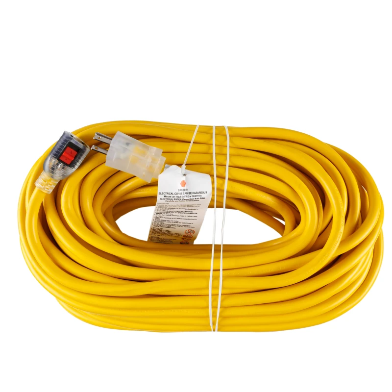 Self-Locking-Extension-Cords-NEMA-5-15-14AWG-PVC-SJT-25ft-W-Sunlight-Resistance