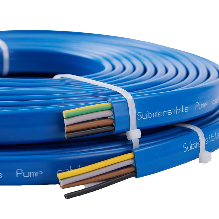 Shuda-Brand-Flexible-Tough-Submersible-Deep-Well-Pump-Cable-PVC-Insulation-Copper-Conductor-IP68-Rated-450-750V